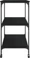 vidaXL - Keukentrolley - 102x50x95 - cm - bewerkt - hout - zwart