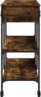 vidaXL - Keukentrolley - 105x42x95 - cm - bewerkt - hout - gerookt - eikenkleurig