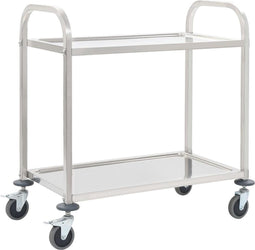 vidaXL - Keukentrolley - 2-laags - 95x45x83,5 - cm - roestvrij - staal