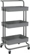 vidaXL - Keukentrolley - 3-laags - 42x35x85 - cm - ijzer - en - ABS - grijs