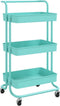 vidaXL - Keukentrolley - 3-laags - 42x35x85 - cm - ijzer - en - ABS - turquoise