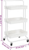 vidaXL - Keukentrolley - 3-laags - 42x35x85 - cm - ijzer - en - ABS - wit