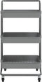 vidaXL - Keukentrolley - 3-laags - 42x35x85 - cm - ijzer - en - ABS - grijs
