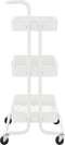 vidaXL - Keukentrolley - 3-laags - 42x35x85 - cm - ijzer - en - ABS - wit