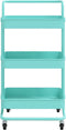 vidaXL - Keukentrolley - 3-laags - 42x35x85 - cm - ijzer - en - ABS - turquoise