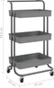vidaXL - Keukentrolley - 3-laags - 42x35x85 - cm - ijzer - en - ABS - grijs