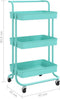 vidaXL - Keukentrolley - 3-laags - 42x35x85 - cm - ijzer - en - ABS - turquoise