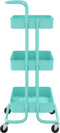 vidaXL - Keukentrolley - 3-laags - 42x35x85 - cm - ijzer - en - ABS - turquoise
