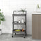 vidaXL - Keukentrolley - 3-laags - 42x35x85 - cm - ijzer - en - ABS - grijs