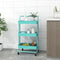 vidaXL - Keukentrolley - 3-laags - 42x35x85 - cm - ijzer - en - ABS - turquoise