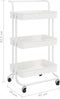 vidaXL - Keukentrolley - 3-laags - 42x35x85 - cm - ijzer - en - ABS - wit