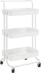 vidaXL - Keukentrolley - 3-laags - 42x35x85 - cm - ijzer - en - ABS - wit