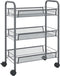 vidaXL - Keukentrolley - 3-laags - 46x26x54 - cm - ijzer - grijs
