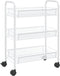 vidaXL - Keukentrolley - 3-laags - 46x26x54 - cm - ijzer - wit