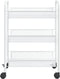 vidaXL - Keukentrolley - 3-laags - 46x26x54 - cm - ijzer - wit
