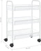 vidaXL - Keukentrolley - 3-laags - 46x26x54 - cm - ijzer - wit