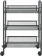 vidaXL - Keukentrolley - 3-laags - 46x26x64 - cm - ijzer - zwart