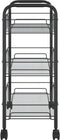 vidaXL - Keukentrolley - 3-laags - 46x26x64 - cm - ijzer - zwart