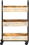 vidaXL - Keukentrolley - 3-laags - 46x30x76 - cm - massief - mangohout