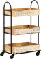 vidaXL - Keukentrolley - 3-laags - 46x30x76 - cm - massief - mangohout