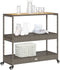 vidaXL - Keukentrolley - 3-laags - poly - rattan - en - massief - acaciahout - grijs