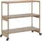 vidaXL - Keukentrolley - 3-laags - poly - rattan - en - massief - acaciahout - beige