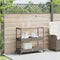 vidaXL - Keukentrolley - 3-laags - poly - rattan - en - massief - acaciahout - grijs