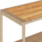 vidaXL - Keukentrolley - 3-laags - poly - rattan - en - massief - acaciahout - beige