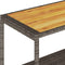 vidaXL - Keukentrolley - 3-laags - poly - rattan - en - massief - acaciahout - grijs