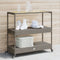 vidaXL - Keukentrolley - 3-laags - poly - rattan - en - massief - acaciahout - grijs