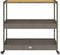 vidaXL - Keukentrolley - 3-laags - poly - rattan - en - massief - acaciahout - grijs