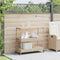 vidaXL - Keukentrolley - 3-laags - poly - rattan - en - massief - acaciahout - beige