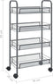 vidaXL - Keukentrolley - 4-laags - 46x26x85 - cm - ijzer - grijs