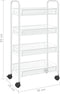 vidaXL - Keukentrolley - 4-laags - 46x26x85 - cm - ijzer - wit