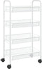 vidaXL - Keukentrolley - 4-laags - 46x26x85 - cm - ijzer - wit