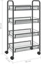 vidaXL - Keukentrolley - 4-laags - 46x26x85 - cm - ijzer - zwart