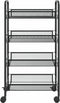 vidaXL - Keukentrolley - 4-laags - 46x26x85 - cm - ijzer - zwart