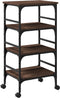 vidaXL - Keukentrolley - 45x35x89,5 - cm - bewerkt - hout - bruin - eikenkleurig