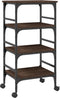 vidaXL - Keukentrolley - 45x35x89,5 - cm - bewerkt - hout - bruin - eikenkleurig