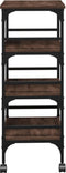 vidaXL - Keukentrolley - 45x35x89,5 - cm - bewerkt - hout - bruin - eikenkleurig