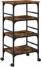 vidaXL - Keukentrolley - 45x35x89,5 - cm - bewerkt - hout - gerookt - eikenkleurig