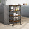 vidaXL - Keukentrolley - 45x35x89,5 - cm - bewerkt - hout - gerookt - eikenkleurig