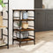 vidaXL - Keukentrolley - 45x35x89,5 - cm - bewerkt - hout - gerookt - eikenkleurig