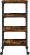 vidaXL - Keukentrolley - 45x35x89,5 - cm - bewerkt - hout - gerookt - eikenkleurig