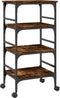 vidaXL - Keukentrolley - 45x35x89,5 - cm - bewerkt - hout - gerookt - eikenkleurig