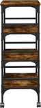 vidaXL - Keukentrolley - 45x35x89,5 - cm - bewerkt - hout - gerookt - eikenkleurig