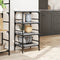 vidaXL - Keukentrolley - 45x35x89,5 - cm - bewerkt - hout - grijs - sonoma - eiken