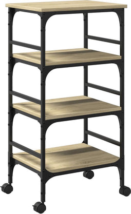 vidaXL - Keukentrolley - 45x35x89,5 - cm - bewerkt - hout - sonoma - eikenkleurig