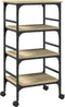vidaXL - Keukentrolley - 45x35x89,5 - cm - bewerkt - hout - sonoma - eikenkleurig