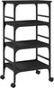 vidaXL - Keukentrolley - 45x35x89,5 - cm - bewerkt - hout - zwart